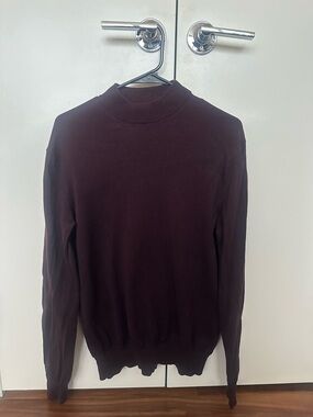 French Connection Men's Organic Cotton Mock-Neck Sweater - Plum